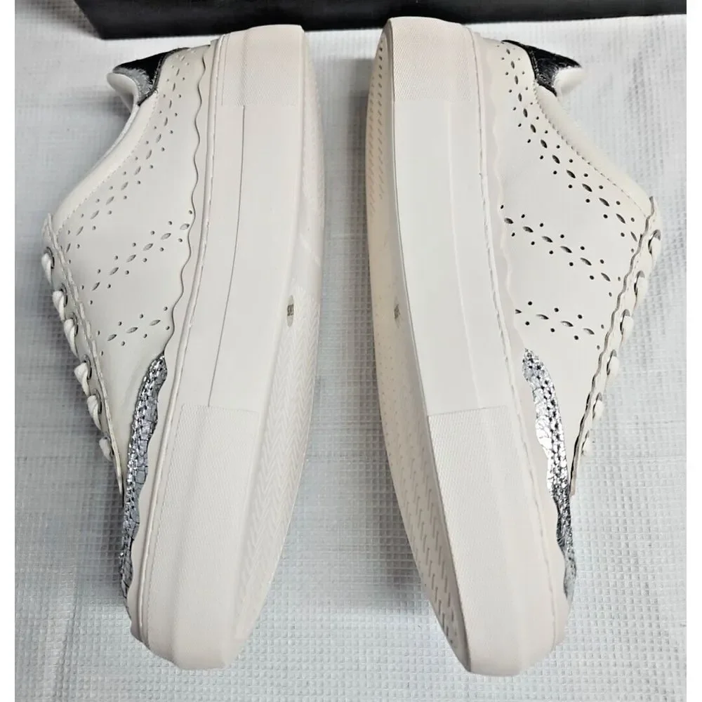 Vince Camuto JENLIE Sneaker laced up Coconut Cream+ Silver woman Sz‎  36/5.5M